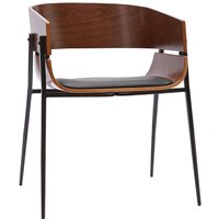 Miliboo - Design-Stuhl schwarz mit dunklem Holz wess - Nussbaum / Schwarz von MILIBOO
