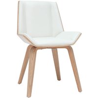 Design-Stuhl weiß und helles Holz melkior - Holz hell / Weiß von MILIBOO