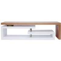 Design-TV-Schrank modulierbar weiß und holzfarben max - Holz hell / Weiß von MILIBOO