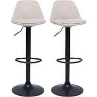 Designer-Barhocker aus beigem samtigem Stoff im 2er-Set steevy Designer-Barhocker aus beigem samtigem Stoff im 2er-Set steevy von MILIBOO