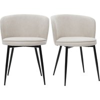 Designer-Stühle aus beigem Stoff mit Samteffekt 2er-Set serif Designer-Stühle aus beigem Stoff mit Samteffekt 2er-Set serif von MILIBOO