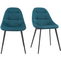 Designer-Stühle aus petrolblauem Samt und Metall (2er-Set) cox - Entenblau von MILIBOO
