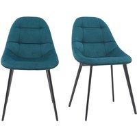 Designer-Stühle aus petrolblauem Samt und Metall (2er-Set) cox von MILIBOO