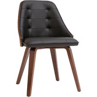 Miliboo - Designer-Stuhl in schwarz und dunklem Holz fluffy - Nussbaum / Schwarz von MILIBOO