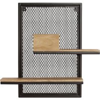 Doppelwandregal aus Metall und massivem Mangoholz H60 cm rack - Holz hell / Schwarz von MILIBOO