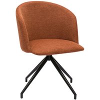 Drehstuhl im Design 360° aus strukturiertem Samteffektstoff in verbranntem Erdbraun und schwarzem Metall vanity von MILIBOO