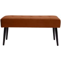 Miliboo - Gepolsterte Design-Bank aus kupferbraunem Samtstoff und schwarzem Metall B95 cm guesta von MILIBOO