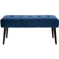 Miliboo - Gepolsterte Design-Bank aus nachtblauem Samtstoff und schwarzem Metall L95 cm guesta Miliboo - Gepolsterte Design-Bank aus nachtblauem Samtstoff und schwarzem Metall L95 cm guesta von MILIBOO