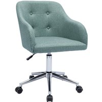 Miliboo - Gepolsterter Bürostuhl auf Rollen aus grünem strukturiertem Samteffektstoff und verchromtem Metall baltik von MILIBOO