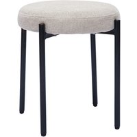 Hocker stapelbar im beigen Samtdesign mit schwarzem Metallfuß H41 cm KIKO von MILIBOO