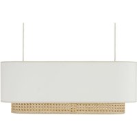 Lampenschirm für Doppelpendel aus weißem Stoff und natürlichem Rattangeflecht L62 cm tiwy von MILIBOO