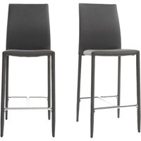 Miliboo - 2er-Set Design-Barhocker/Stühle Anthrazitgrau talos - Grau von MILIBOO