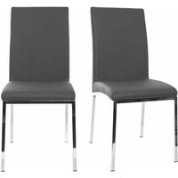 2er-Set Design-Stühle Polyurethan grau simea - Grau von MILIBOO