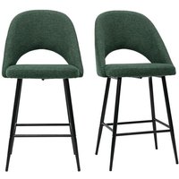 Barhocker grüner Stoff mit Samteffekt H65cm (2er-Set) cosette von MILIBOO