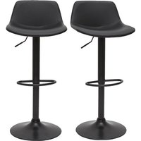 Barhocker höhenverstellbar schwarzes Polyurethan und schwarzes Metall (2er-Set) nonie von MILIBOO