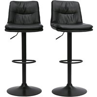 Barhocker höhenverstellbar schwarzes Polyurethan und schwarzes Metall (2er-Set) zuck von MILIBOO