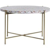 Miliboo - Beistelltisch rund Terrazzo und goldfarbenes Metall D55 cm mezzo von MILIBOO