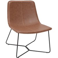 Miliboo - Brauner Sessel mit schwarzem Metall santi - Braun von MILIBOO
