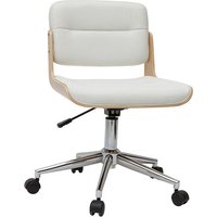Miliboo - Bürostuhl drehbar weiß mit hellem Holz aramon von MILIBOO