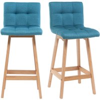 Design-Barhocker Holz und Blaugrün 65 cm 2 Stck. KLARIS von MILIBOO