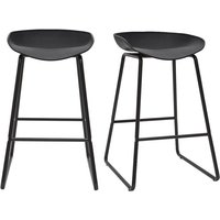 Design-Barhocker Schwarz mit Metallbeinen (2 Stk.) pebble von MILIBOO