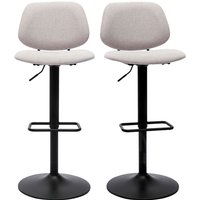 Design-Barhocker höhenverstellbar Stoff mit Samteffekt in Beige und schwarzes Metall (2er-Set) barnet von MILIBOO