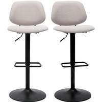 Design-Barhocker höhenverstellbar Stoff mit Samteffekt in Beige und schwarzes Metall (2er-Set) barnet von MILIBOO