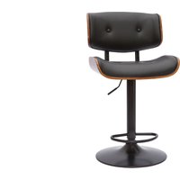Design-Barhocker höhenverstellbar schwarz und dunkles Holz basile von MILIBOO