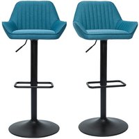 Design-Barhocker verstellbar entenblauer Stoff 2er-Set ronnie Design-Barhocker verstellbar entenblauer Stoff 2er-Set ronnie von MILIBOO