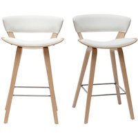 Design-Barhocker weiß mit hellem Holz h 65 cm (2er-Set) syrah von MILIBOO
