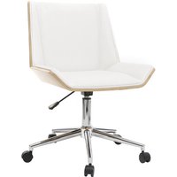 Design-Bürostuhl pu Weiß und Helles Holz melkior von MILIBOO