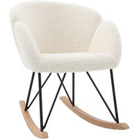 Miliboo - Design-Schaukelstuhl Stoff Schaffell Weiß rhapsody von MILIBOO