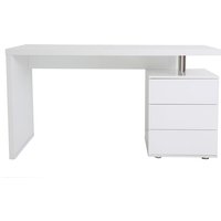 Miliboo - Design-Schreibtisch calix Weiß, 3 Schubladen - Weiß von MILIBOO