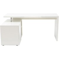 Design-Schreibtisch maxi Weiß lackiert Ablagen linke Seite - Weiß von MILIBOO
