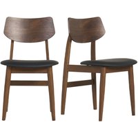 Miliboo - Design-Stühle in Schwarz aus dunklem Holz (2er-Set) elion von MILIBOO