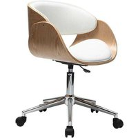 Miliboo - Design-Bürostuhl Weiß / Helles Holz bent - Holz hell / Weiß von MILIBOO