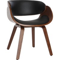 Miliboo - Design-Stuhl Schwarz und dunkles Holz Nussbaum bent - Nussbaum / Schwarz von MILIBOO