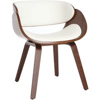 Miliboo - Design-Stuhl Weiß und dunkles Holz Nussbaum bent - Nussbaum / Weiß von MILIBOO