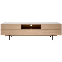 Miliboo - Design-TV-Möbel mit Stauraum aus hellem Eichenfurnier und schwarzem Metall B180 cm alaska Miliboo - Design-TV-Möbel mit Stauraum aus hellem Eichenfurnier und schwarzem Metall B180 cm alaska von MILIBOO