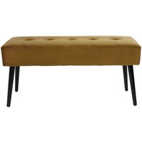 Miliboo - Gepolsterte Design-Bank aus bronzefarbenem Samtstoff und schwarzem Metall L95 cm guesta von MILIBOO