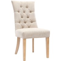 Klassischer Stuhl, naturfarbener Stoff, Beine aus hellem Holz VOLTAIRE - Natur von MILIBOO