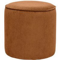 Miliboo - Runder Pouf aus geripptem Samt in verbrannter Erde D40 cm paul von MILIBOO
