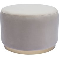 Miliboo - Runder Samt- und goldenes Metallpouf in Taupe D54 cm amaya von MILIBOO