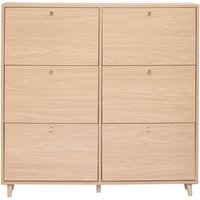 Miliboo - Schuhschrank in hellem Holzdekor Eiche B126 cm silvestre Miliboo - Schuhschrank in hellem Holzdekor Eiche B126 cm silvestre von MILIBOO