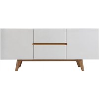 Sideboard Skandinavienstil Weiß glänzend und Esche 160 cm melka - Weiß von MILIBOO