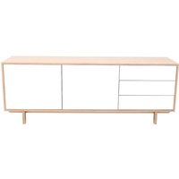 Miliboo - Sideboard skandinavisch Holz Weiß 195 cm sid - Holz hell / Weiß von MILIBOO