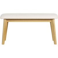 Miliboo - Skandinavische Bank aus weißem Stoff mit Bouclé-Wolleffekt und hellem Holz B92 cm elion Miliboo - Skandinavische Bank aus weißem Stoff mit Bouclé-Wolleffekt und hellem Holz B92 cm elion von MILIBOO