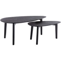 Miliboo - Skandinavische Couchtische aus schwarzer Esche (2er-Satz) artik von MILIBOO