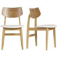 Miliboo - Skandinavische Stühle in Weiß mit hellem Holz (2er Set) elion von MILIBOO