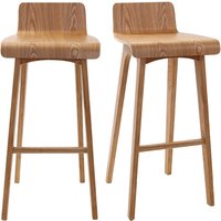 Skandinavischer Design-Barhocker in Beige und Holz H75 cm (2er-Set) baltik von MILIBOO
